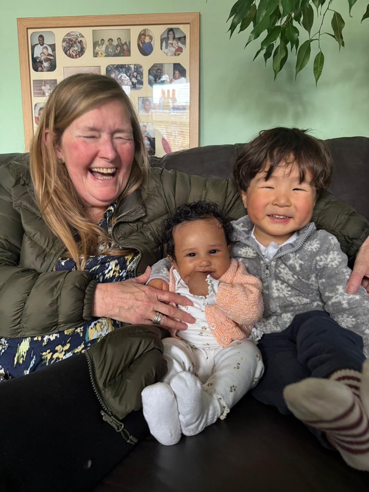 Jenny with her grandchildren
